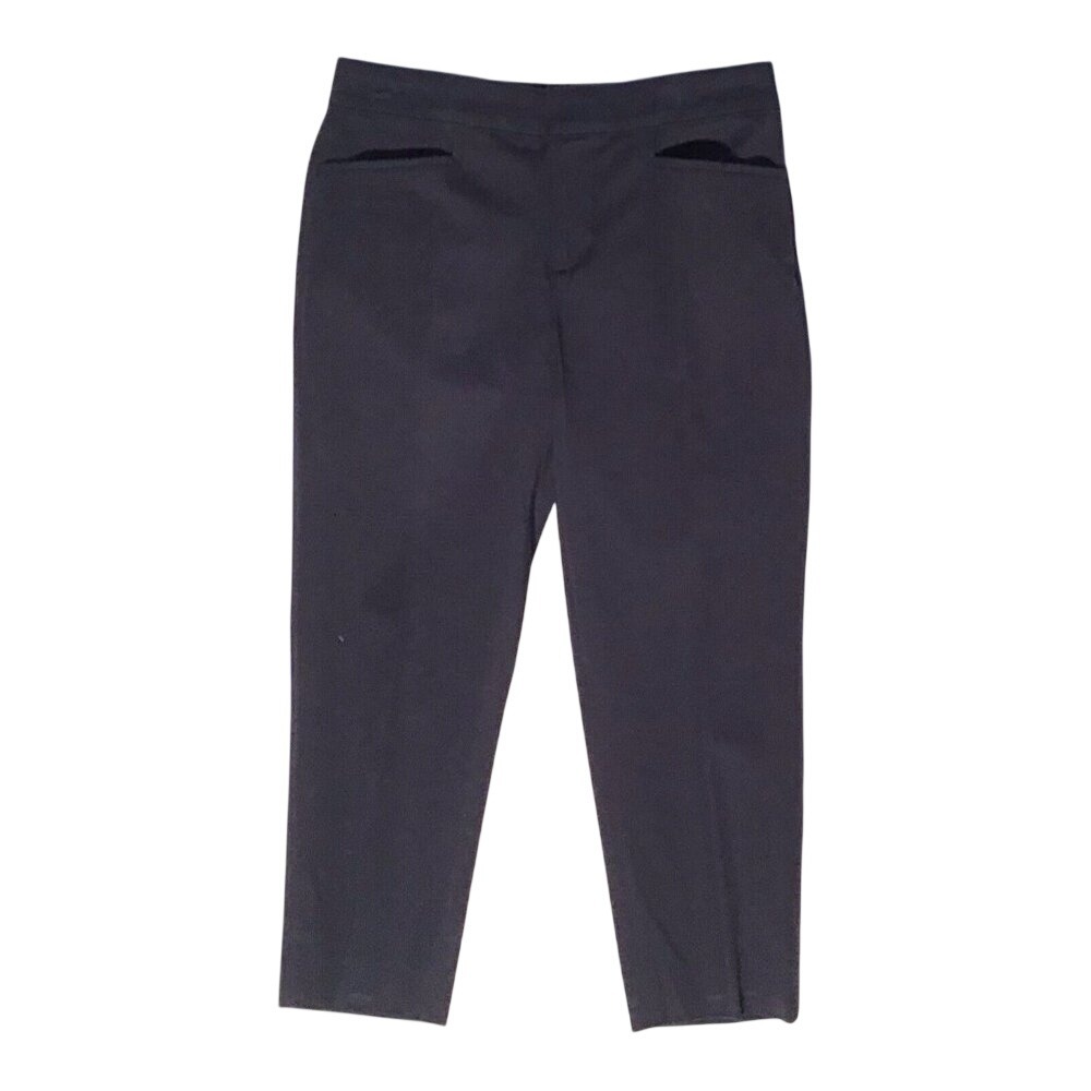 Chaps Womens Navy Blue Ankle Dress Pants Size 4 Stretch‎ Cotton Cropped Trousers